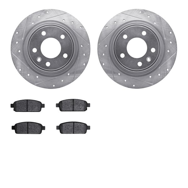 Dynamic Friction Co 7302-47064, Rotors-Drilled and Slotted-Silver with 3000 Series Ceramic Brake Pads, Zinc Coated 7302-47064
